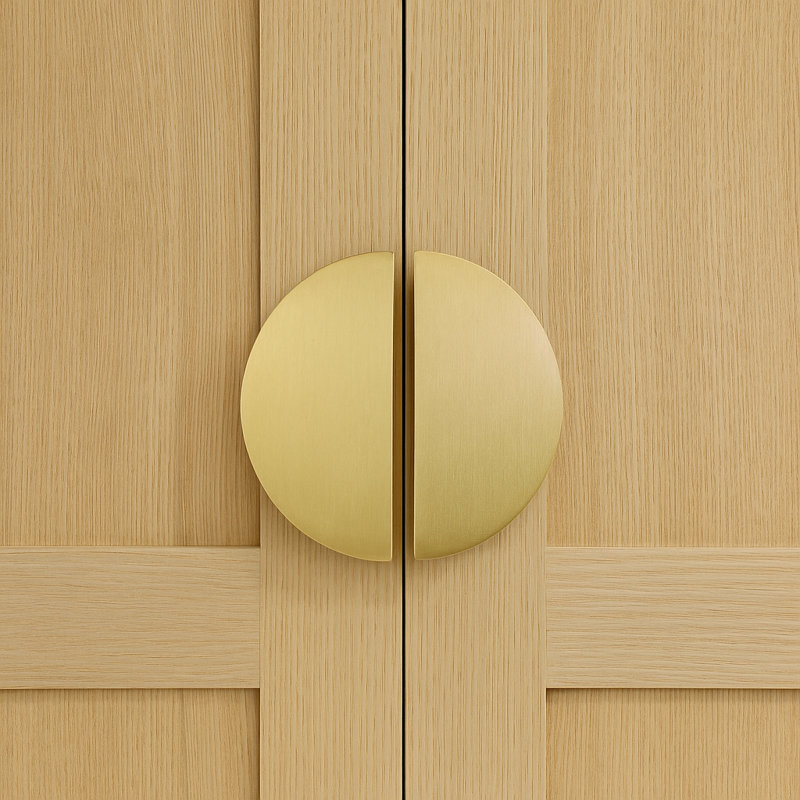 Half Moon Brass Modern Cabinet Pull (2 Pulls)