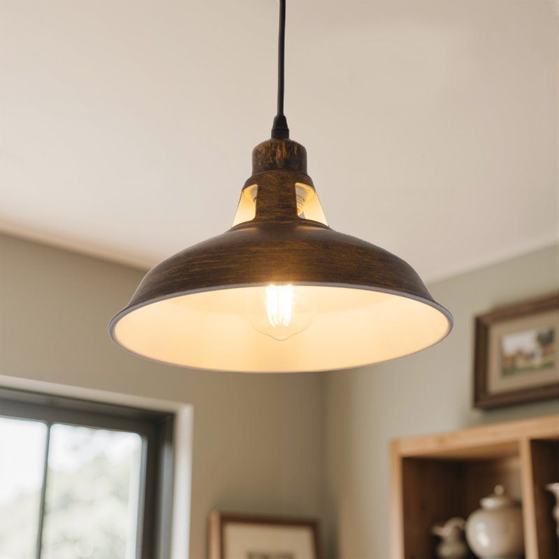 Aparajita 16.4 FT. Cord 1 - Light Plug In Pendant Light With On/Off Dimmer Switch, Reddish-brown
