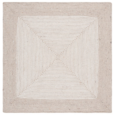 Tapis beige / ivoire en laine / coton tissé à la main Aria