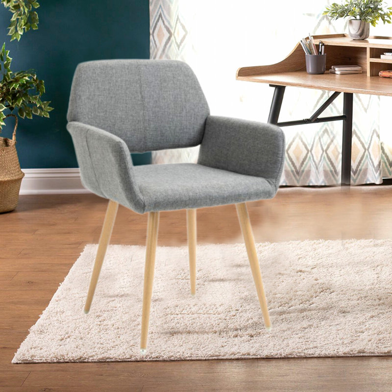 Chaise rembourrée en velours à dossier ouvert, Gris