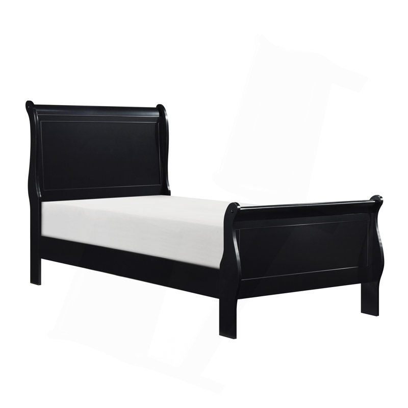 Mobilier de chambre à coucher en bois de style Louis Philippe, Lit simple