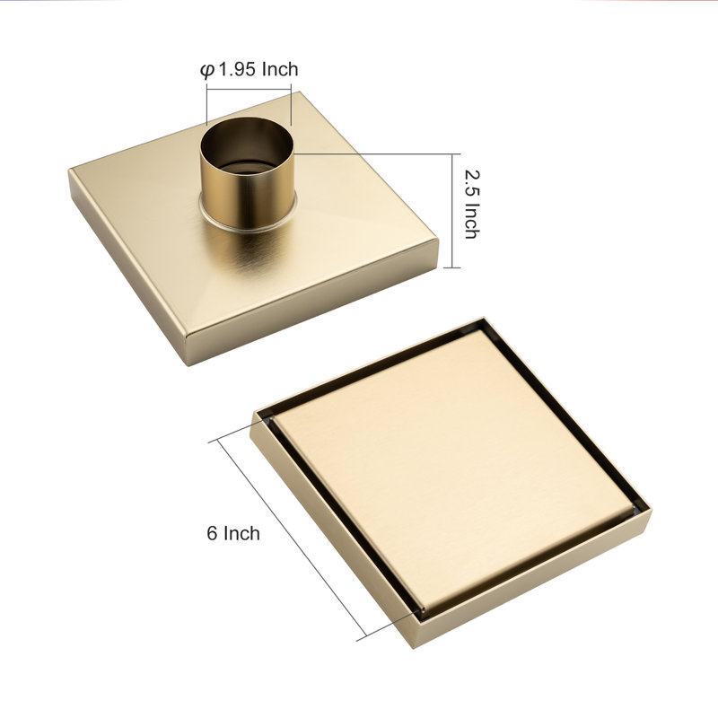 6.5'' W Grid, Gold