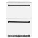 ZLINE Autograph Edition 24 In. Touchstone Refrigerator Drawer in Black Matte and Gold