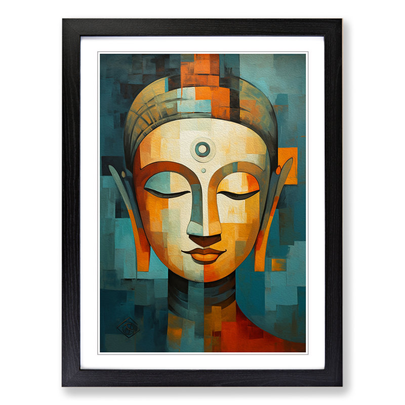 Buddha Cubism - Framed Print, Black Framed, 64cm H x 46cm W x 2cm D