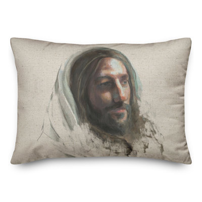  Portrait de Jésus, housse de coussin rectangulaire et insert