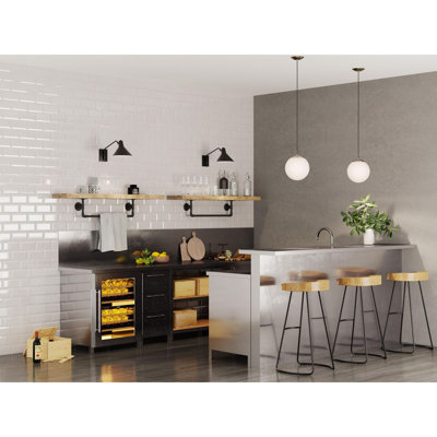 Medium Hanging Pendant Light with Opal Glass Globe