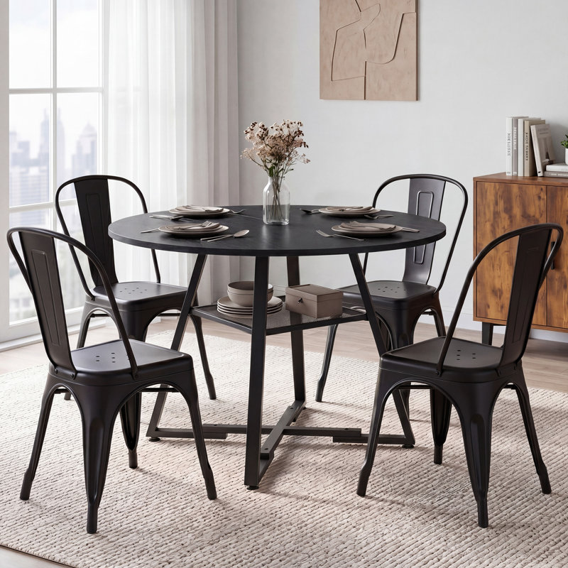Ensemble de table de salle à manger 5 pièces Andover Mills, Black, Black