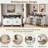 Modern 4-door Sideboard Buffet With Power Outlets, Usb Ports, Adjustable Shelves, Open Storage Cabinet And Aluminum Handles-279703128