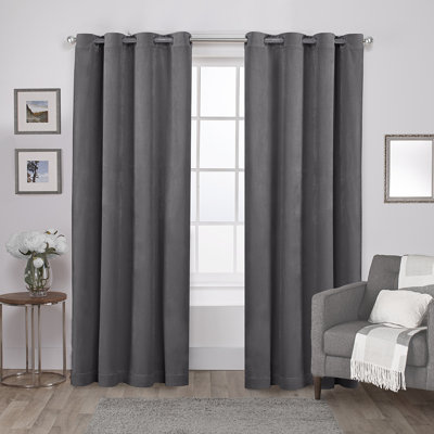 Cambra Velvet Semi-Sheer Grommet Curtain Panels (Set of 2)