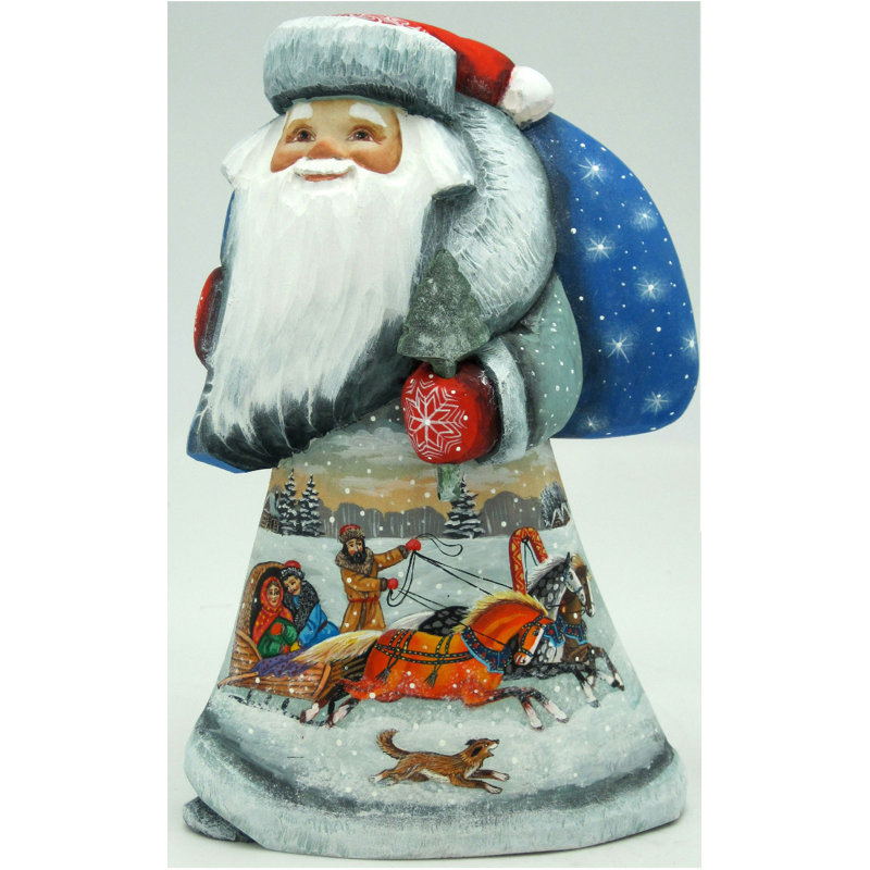 Troika Woodcarved Handpainted Santa Woodcarved