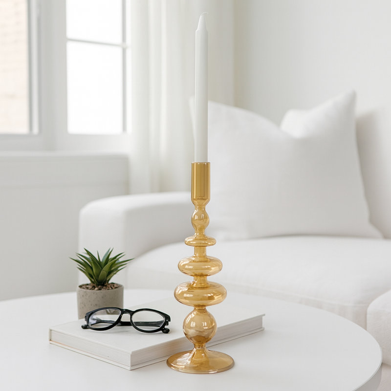 Candlestick Candle Holder, Gold
