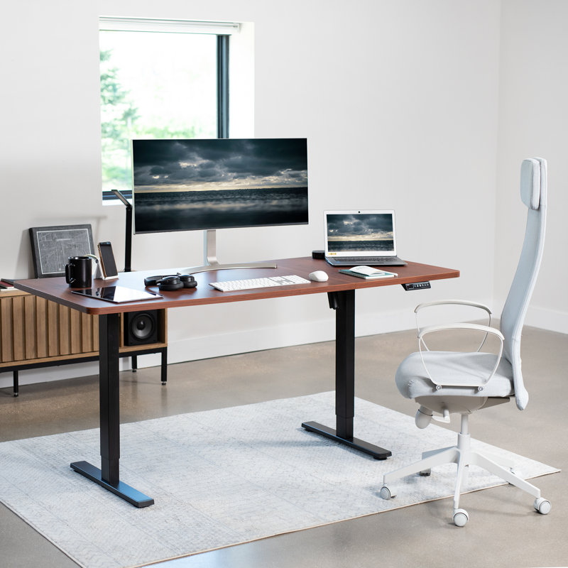 Dark Walnut & Black Dual Motor 71'' Electric Standing Desk