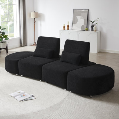 Upholstery Sofa With Two Ottomans
