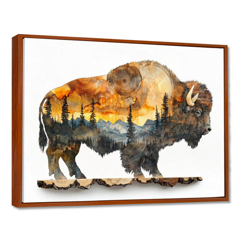 Marlania I - Animals Large Wall Art, H 30 po x l 40 po, Cadre flottant, Brun