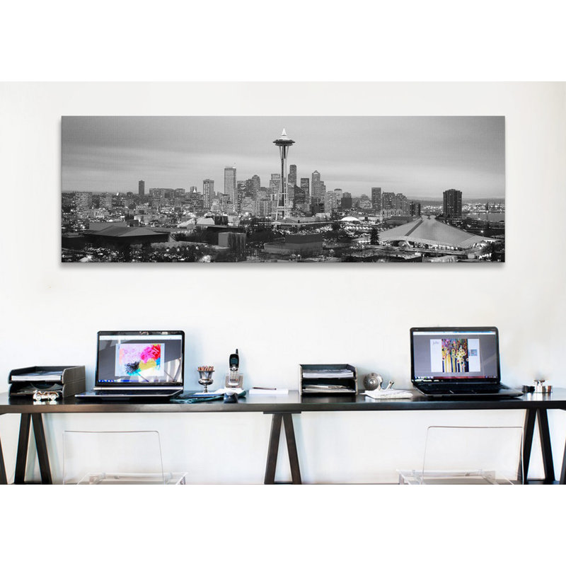 Seattle, vue panoramique sur la ville, reproduction de photo sur toile, H 12 po x l 36 po x P 1,5 po