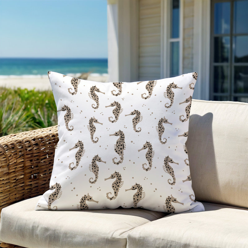Barnon Reversible Throw Pillow, Beige, 16"H x 16"W