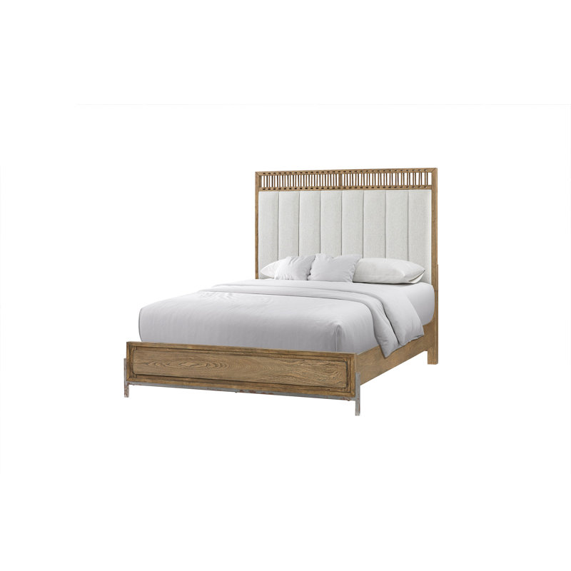Upholstered And Strap Panel Bed, Queen