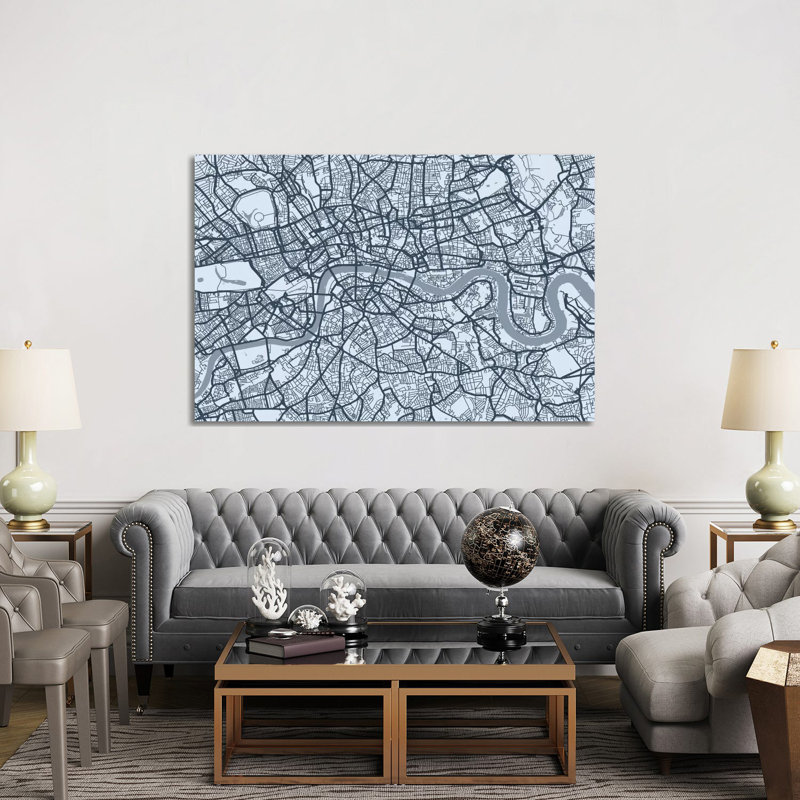 London Map VIII by Michael Tompsett - Wrapped Canvas Print, 152.5 cm H x 101.5 cm W