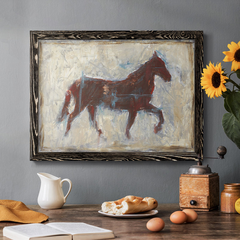 Iron Equine II, peinture sur toile encadrée, Noir, H 28 po x l 42 po x P 1,5 po