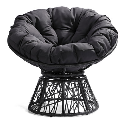 Wicker Swivel Accent Chair With Cushion by Bayou Breeze
