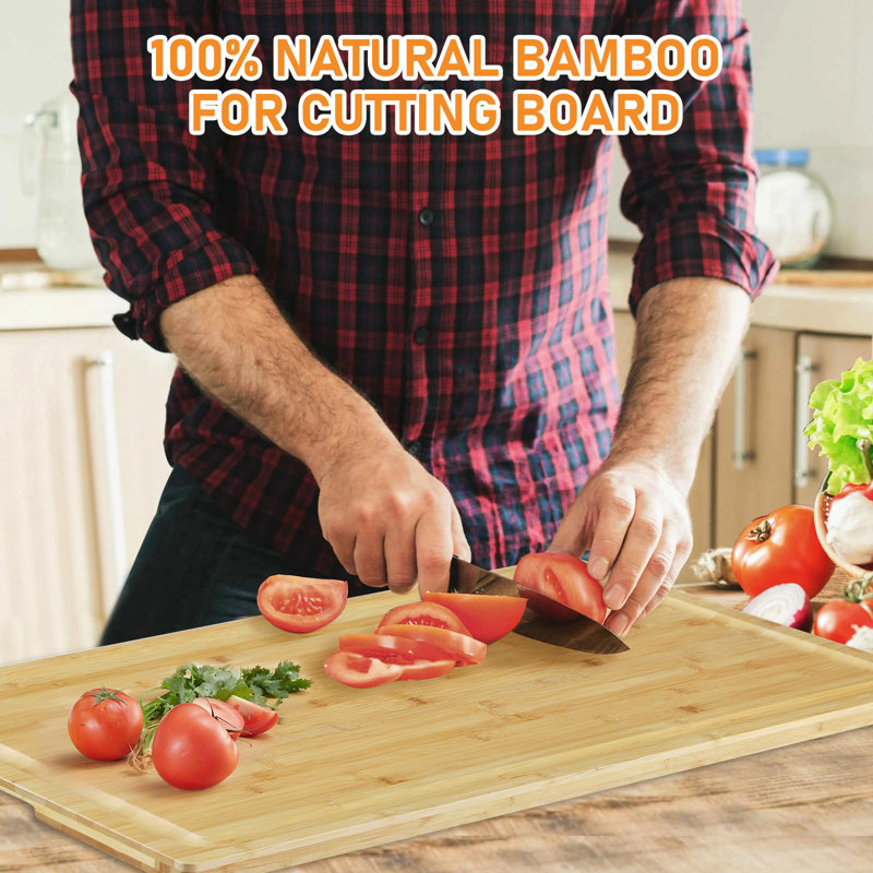 Cutting Board with Legs and Grooves for Kitchen