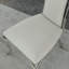Ensemble de table de salle à manger 78 pouces blanc et argent avec 6 chaises en cuir chromées blanches-1292125834-1292125832
