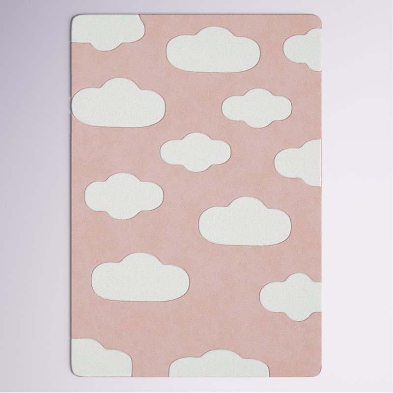 Tapis rose / blanc gagnon, Carré 4 pi 4 po