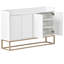 120CM Modern 4-Door Sideboard With Gold Metal Legs, Handle-Free Push-To-Open Buffet Cabinet With Raised Top Edge-1448566854