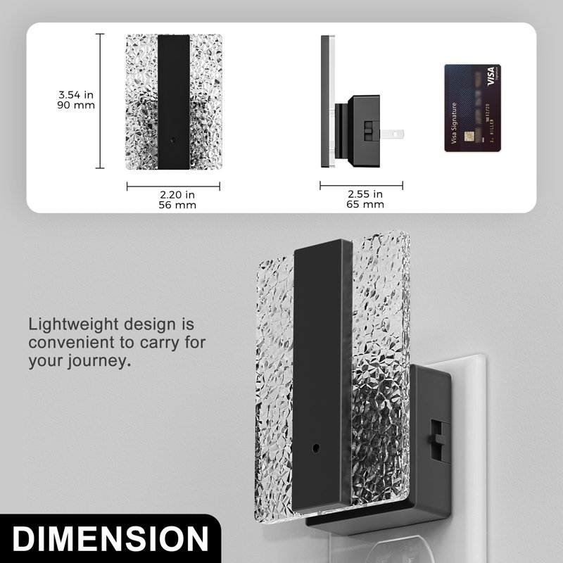 2 lumières de nuit carrées modernes 5000K