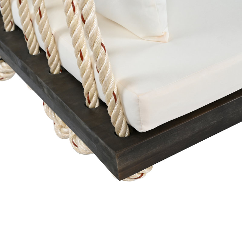 Balancelle de patio en bois Topmax, Brun, Blanc