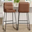 Carena Upholstered Counter Stool with Metal Frame-1096361904