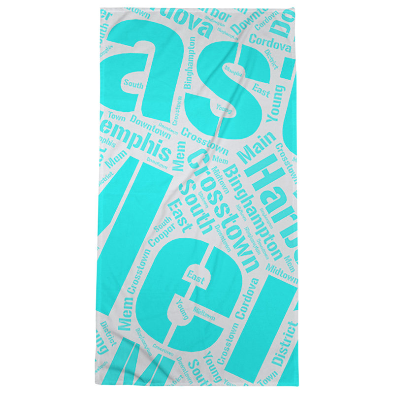 Bath Towel, Cyan, Microfiber, Memphis