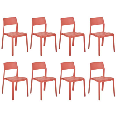 Ensemble de 8 chaises de salle à manger en plastique, chaises d'extérieur intérieures empilables, chaises d'appoint de salle à manger robustes et modernes sans assemblage pour la cuisine, la salle à manger, la cour arrière et les sièges d'événement