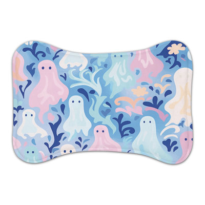 Ghostly Watercolor Art - Bone Shape Feeding Mat
