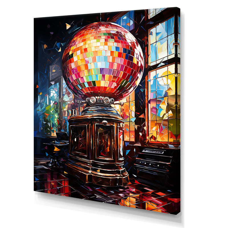 Disco Ball Dreams 2 - Jukeboxes, art mural, Toile tendue, H 44 po x l 34 po x P 1,5 po