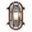Antique Copper 25cm H Ribbed Glass Outdoor Bulkhead Light