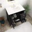 Ensemble de meuble-lavabo de style transitionnel noir 30 po avec lavabo en céramique, porte à fermeture douce et 2 tiroirs