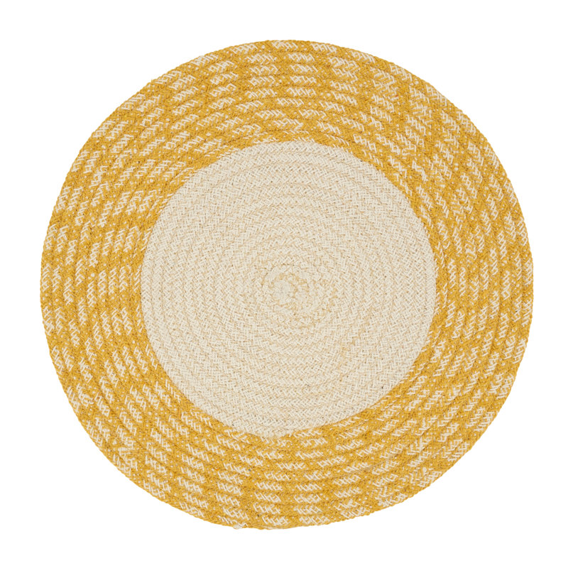 Ensemble de napperons en coton 4 pièces, Jaune