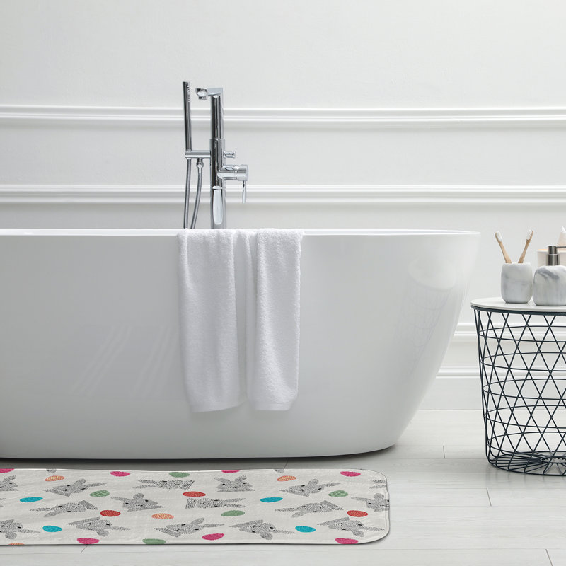 Tapis de bain Brieya, L 17 po x L 24 po, Blanc