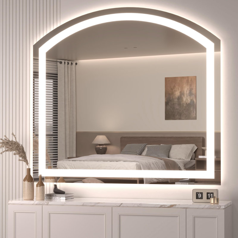 Miroir de salle de bain à DEL avec lumières et miroir de salle de bain, 28 po x 36 po
