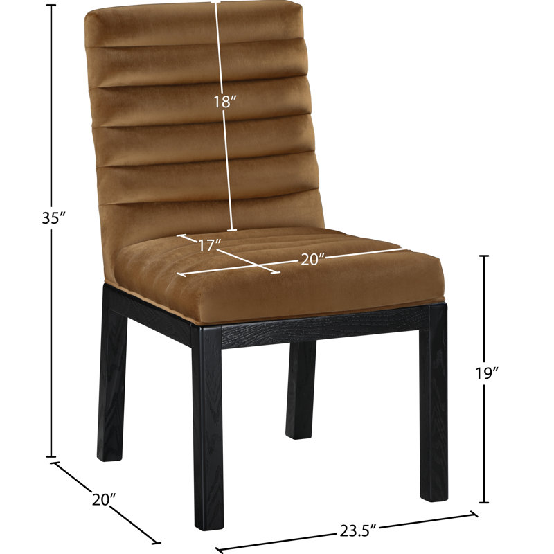 Chaise en velours Evelyn Lametra, Velours selle, Noir