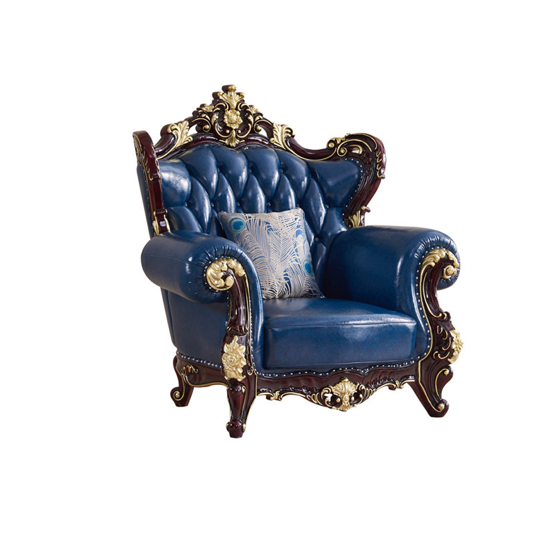 Fauteuil en cuir de vache de 52,76 po de largeur European