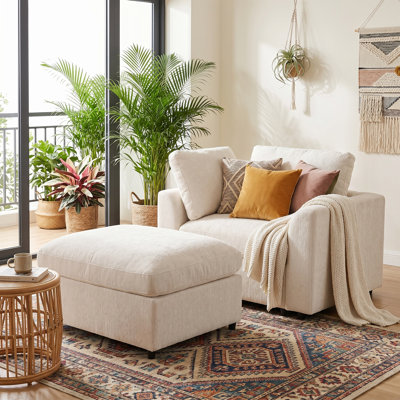 Fauteuil d'appoint avec repose-pieds Chenille