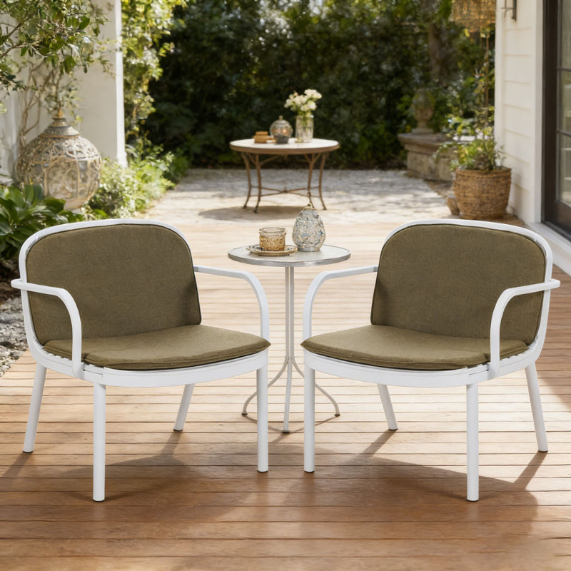 Outdoor PP Club Chair, White, Green