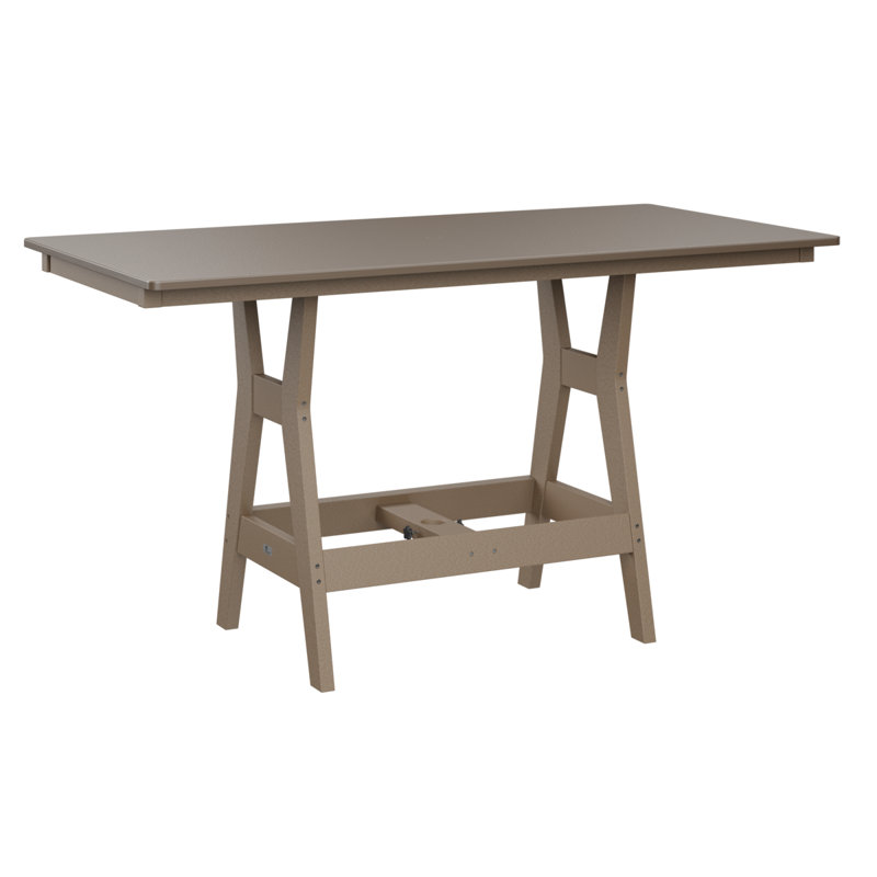 Berlin Gardens Harbor Rectangular Dining Table, Hammered Top Bronze, 30.37" H x 66" W x 33" D, Weatherwood