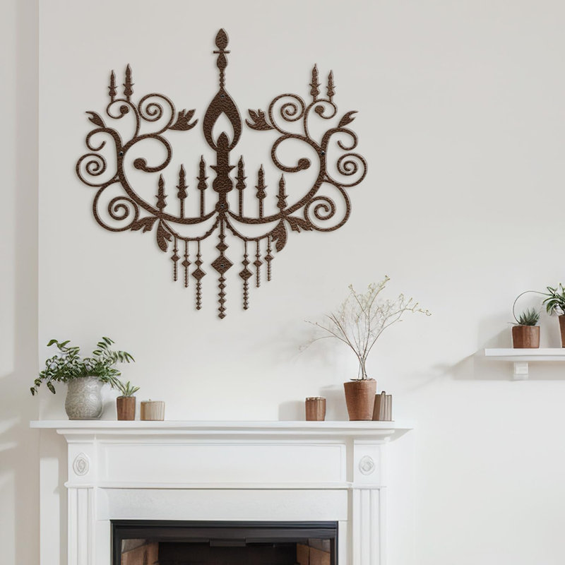 Wall Decor Metal, 30" H x 30" W x 0.05" D, Bronze