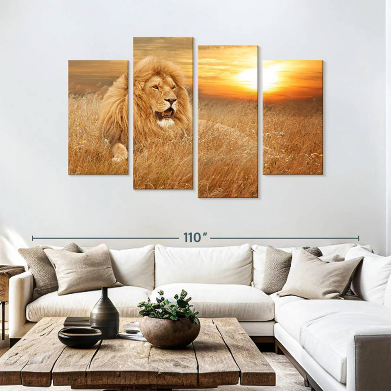 Brampt Safari Lion Sunset, 54" H x 84" W