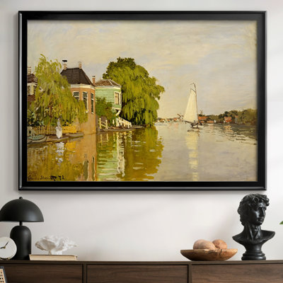 Houses on the Zaan River at Zaandam-Claude Monet-Framed Gallery Wrapped Canvas-1871