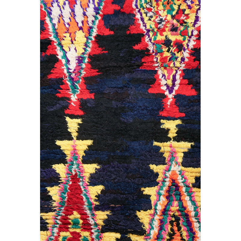 Moroccan Rugs One-of-a-Kind Runner 2'8" X 7'5" Runner Wool Area Rug Black