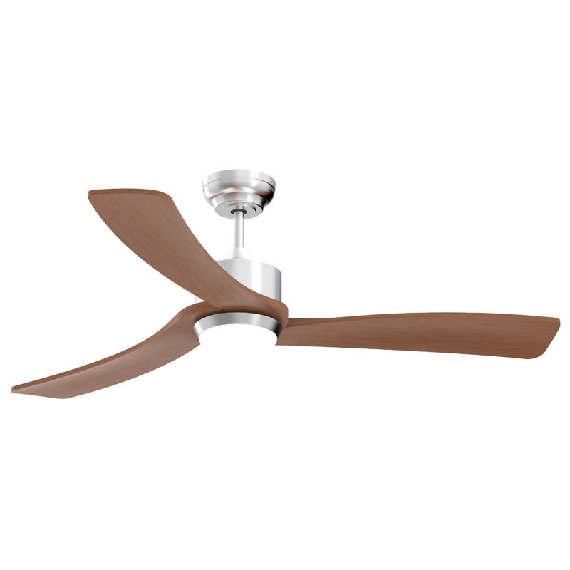 Ventilateur de plafond 52 "avec lumière, Silver, Brown Wood